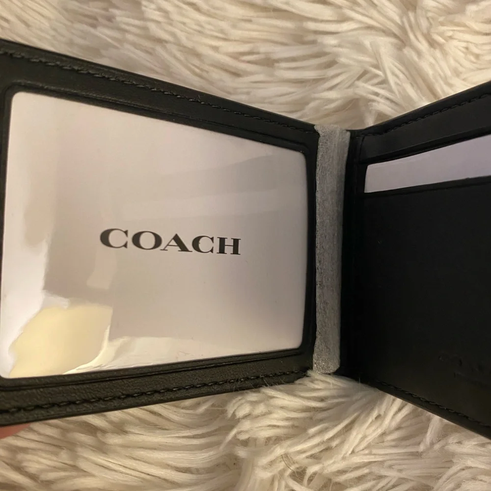 Coach Black Monogram Bifold Wallet
